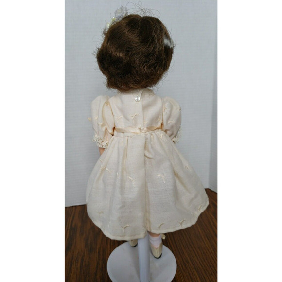 Dark Haired Blue Eyed Girl in Yellow Spring Dress 14 Inch Doll - Picture 4 of 6